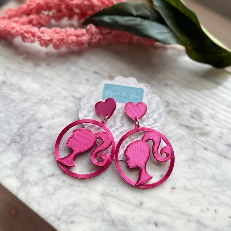 3D Printed Barbie Earrings - Ken earrings - Pop Culture - Barbie Movie inspired - Fashion earring... | Etsy (US)