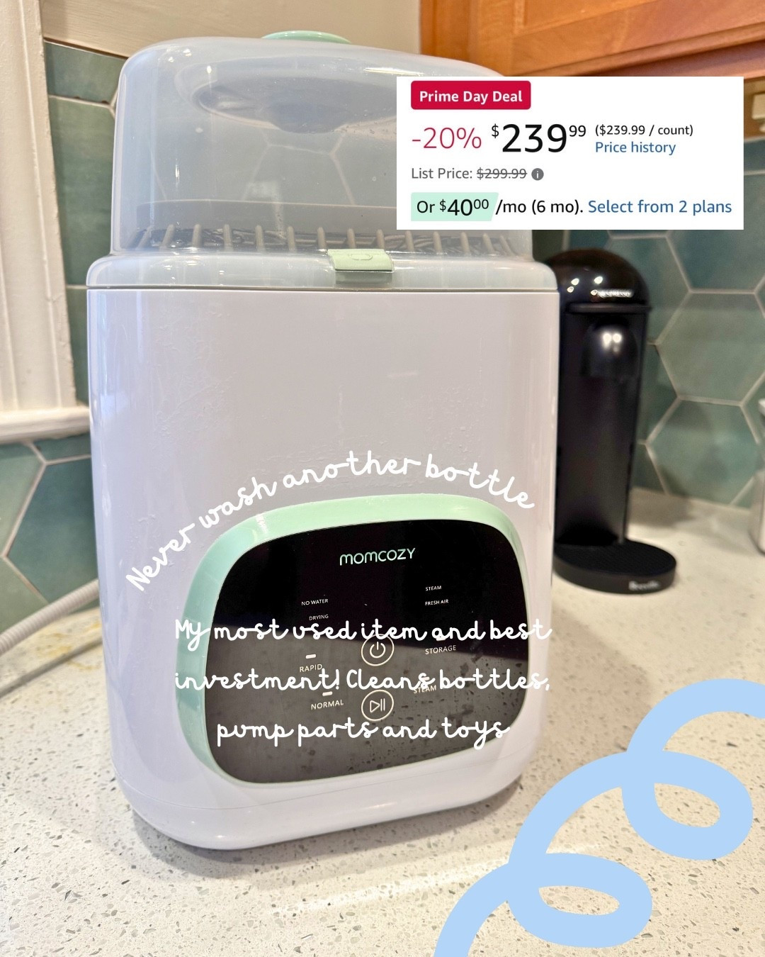 If I could recommend one baby product, every new mom or mom to a baby or toddler, it would be this bottle washer. Easily holds imports, bottles, and toys, while cleaning, sanitizing and steaming. You will not regret this purchase. ￼

#LTKmomlife #LTKBaby #LTKBump