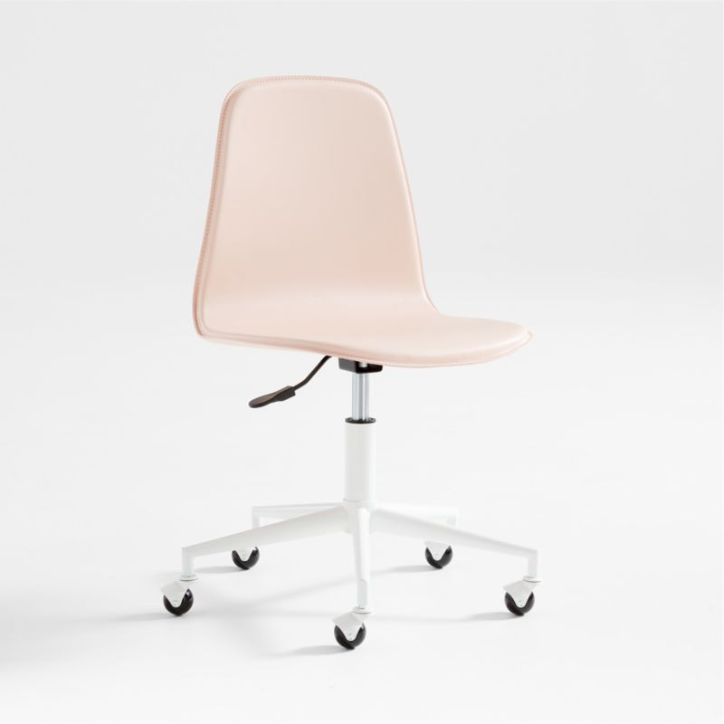 Class Act Elegant Pink & White Adjustable Kids Desk Chair | Crate & Kids | Crate & Barrel