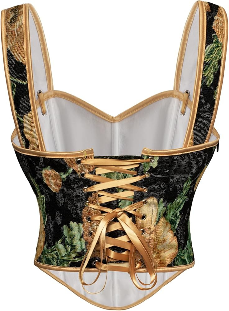 Scarlet Darkness Corset Tops for Women Sweetheart Neckline Floral Corset with Zipper Size 6-18 | Amazon (US)