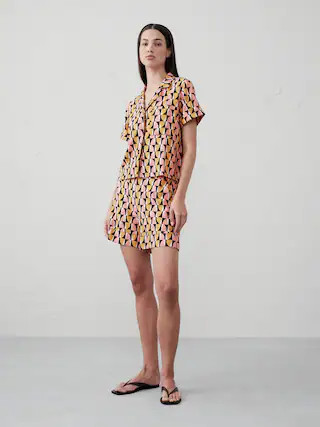 Linen-Blend Pull-On Short | Banana Republic Factory