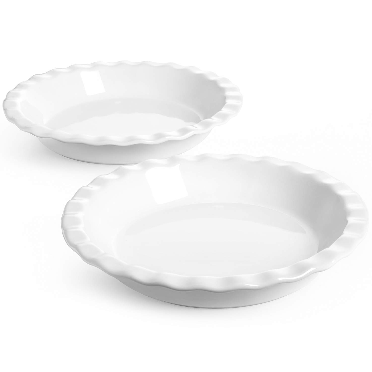 LE TAUCI Ceramic Pie Pans for Baking, 9 Inches Pie Plate for Apple Pie, Round Baking Dish, 36 Oun... | Amazon (US)