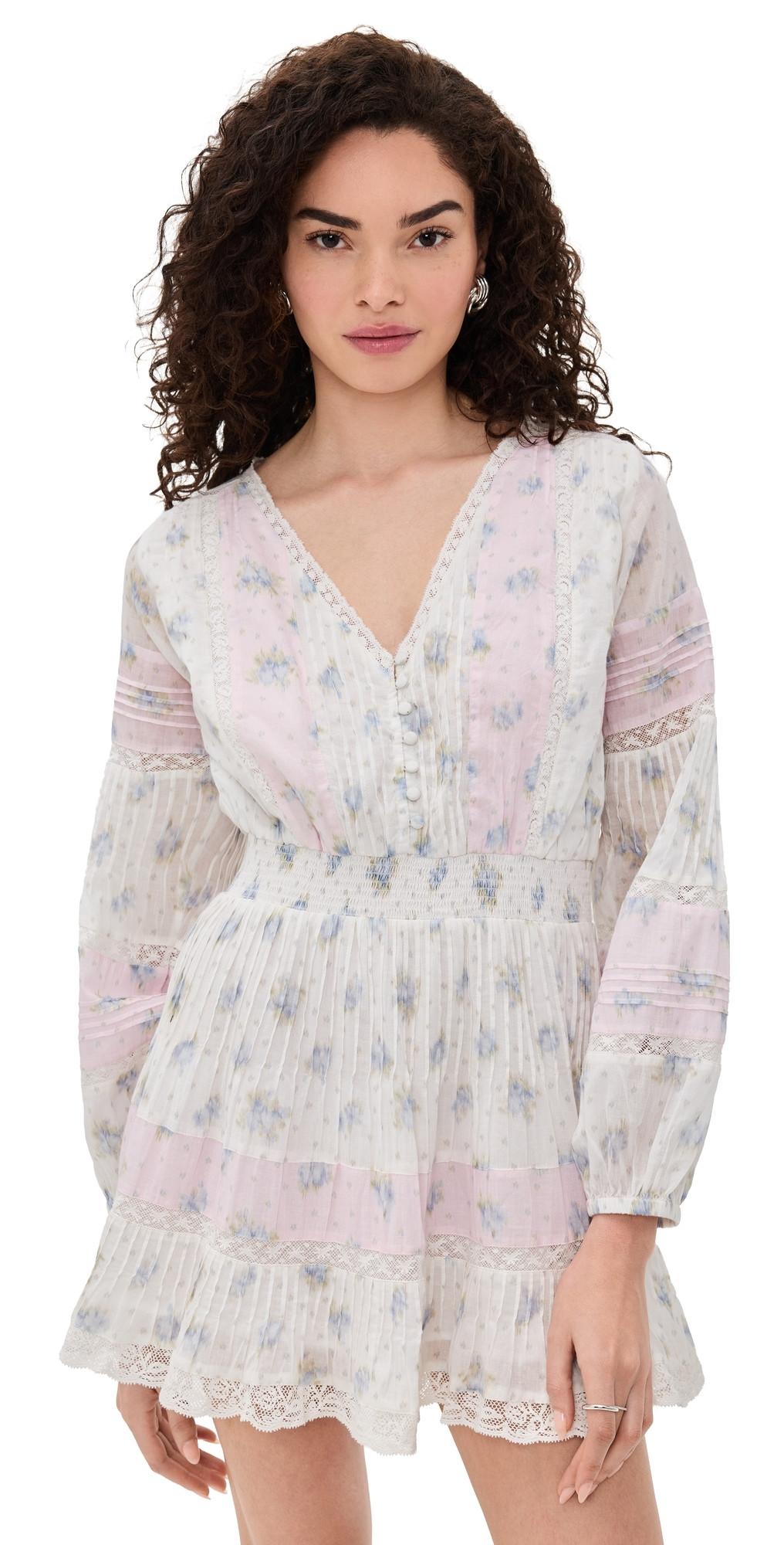 LoveShackFancy Winfrey Dress Lilac Vanilla M | Shopbop