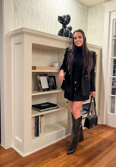Monotone black look
My whole outfit is from Zara but I found a great look for less 

Boots are pricey but worth it 

#LTKstyletip #LTKSeasonal #LTKworkwear