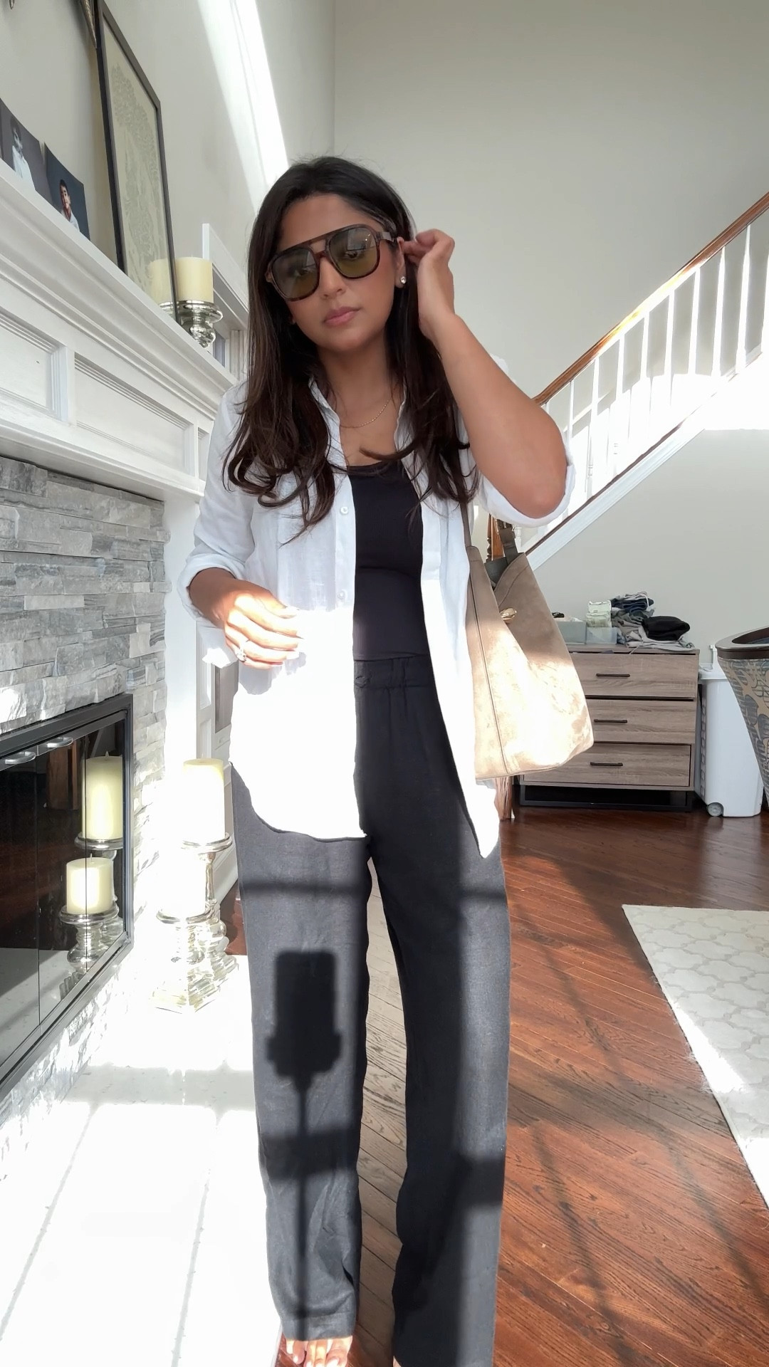 My fall transition outfit ! Making the most of the linen summer pieces while I can. 

The bag is recent and from H&M but I  can’t find it online. Check stores !! The pants are Sontag linen pants from Aritzia but sold out ! 

#LTKFindsUnder50 #LTKFindsUnder100 #LTKSeasonal