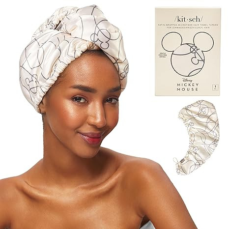 Kitsch Mickey/Minnie x Satin Microfiber Hair Towel Wrap for Women - Super Absorbent, Quick Dry, A... | Amazon (US)