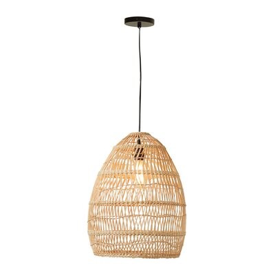 Creative Co-Op Havana Round Wicker 1-Light Inverted Pendant | Wayfair North America