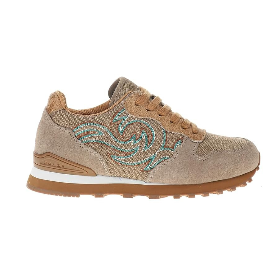 ROPER Womens Giddyup Embroidered Lace Up Sneakers Shoes Casual - Beige | Amazon (US)
