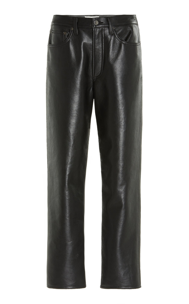 90's High-Rise Recycled Leather Straight-Leg Pants | Moda Operandi (Global)