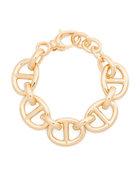 Made In Italy 14k Gold Marine Link Chain Bracelet | TJ Maxx
