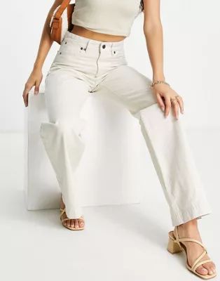 In Wear Le high waist wide leg jeans in beige | ASOS (Global)