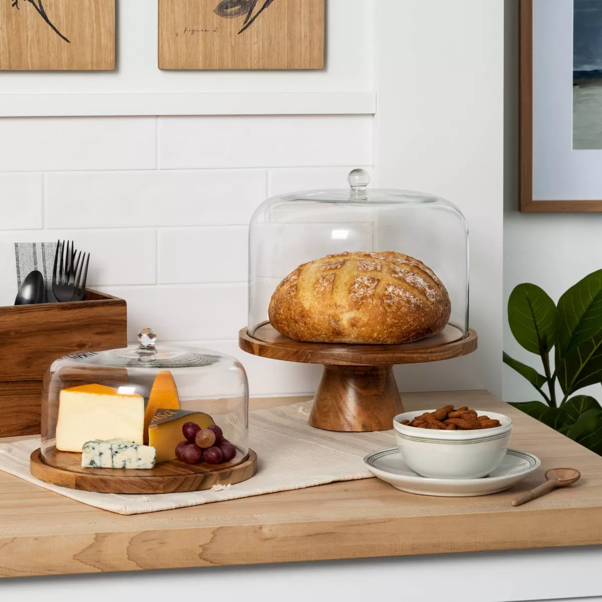 9" Wood & Glass Covered Dessert Storage - Hearth & Hand™ with Magnolia | Target