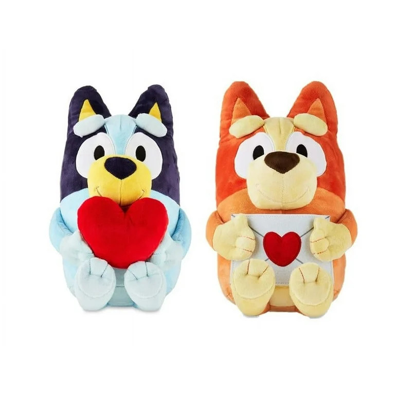 Bluey and Bingo 17 inch Valentine's Plush Bundle Set, Orange and Blue, All Ages | Walmart (US)