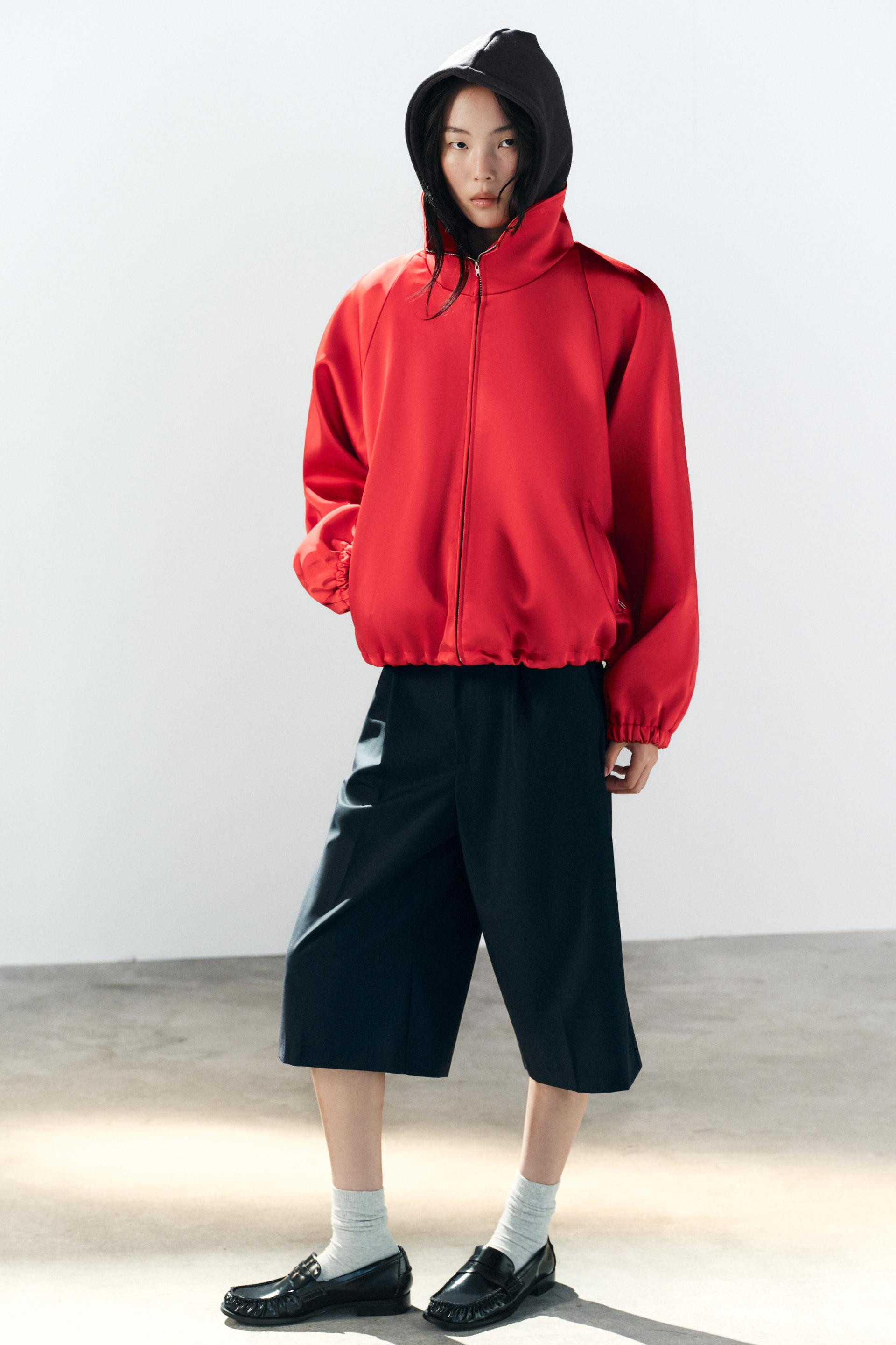 SATIN JACKET WITH SHOULDER PADS | Zara US