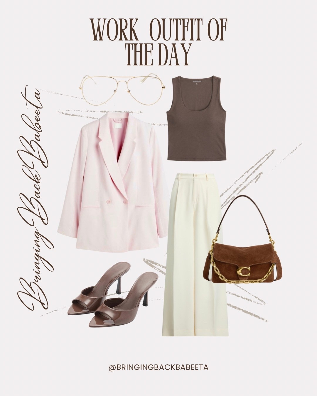 Today’s spring office outfit formula includes a light pink blazer, white wide leg pants, and a tank top. I’ve added accessories to elevate the look - faux suede bag and belt. 

The pants are a splurge but you’ll wear them all the time! I wear mine on repeat in summer and spring! 

Sizing:
Blazer runs large- normal size if you want an oversized look
Pants runs large tts - wearing a size 10

Save this for the mornings you’re running on coffee and vibes ☕️✨

Perfect for:
• office days 
• client meetings 
• presentations
• work dinners 
• polished everyday wear 

Work outfit inspo, elevated office style, modern workwear staples, capsule wardrobe essentials, chic professional outfits, office outfit, business casual workwear

#LTKootd #LTKWorkwear #LTKMidsize