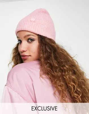 Reclaimed Vintage inspired fluffy beanie in pink heather  | ASOS | ASOS (Global)