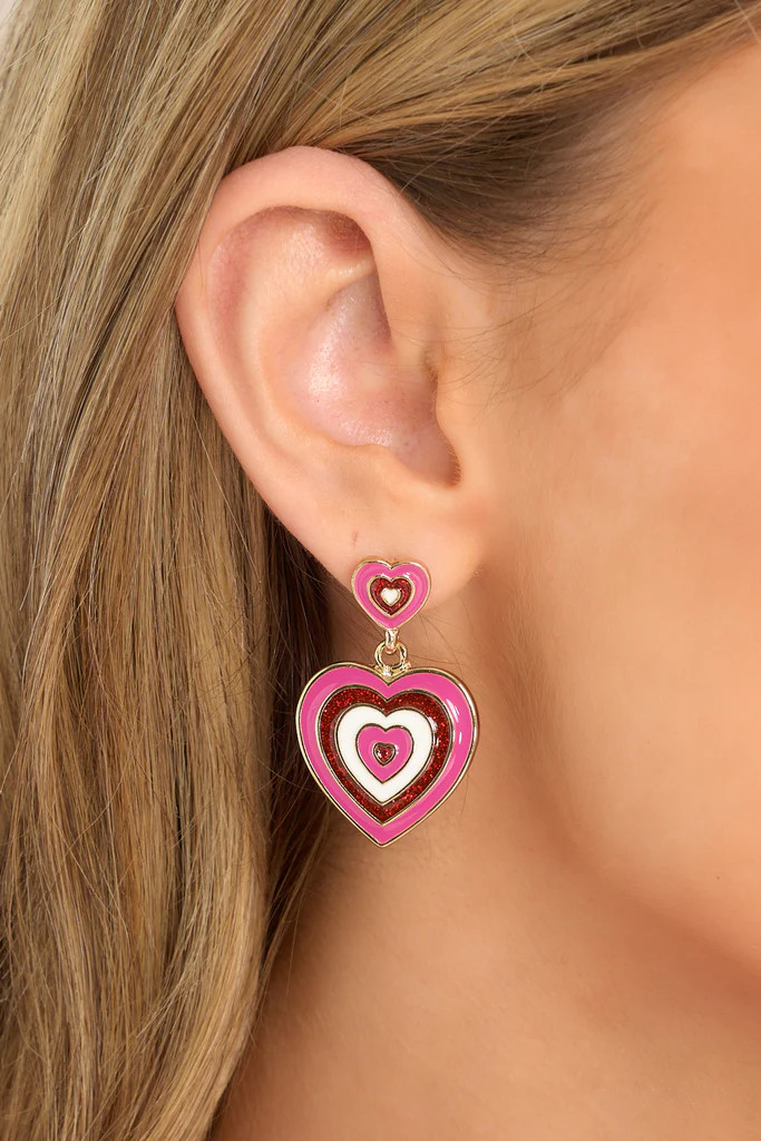 The Thought Of You Pink Earrings | Red Dress 
