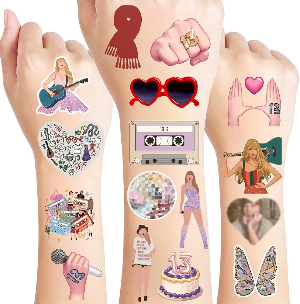100PCS Temporary Tattoo For Fan Birthday Party Decorations Hand Tattoo Party Favor Party Supplies... | Amazon (US)