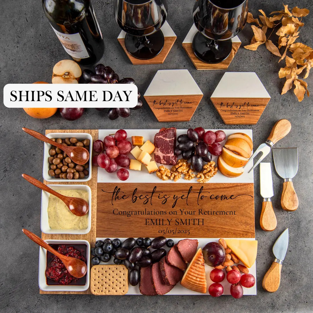 Retirement Gift, Custom Charcuterie Board, Personalized Gifts, Thank You Gift, Unique Retirement ... | Etsy (US)