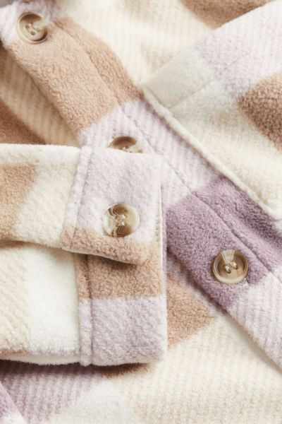Fleece Shacket - Beige/plaid - Kids | H&M US | H&M (US + CA)