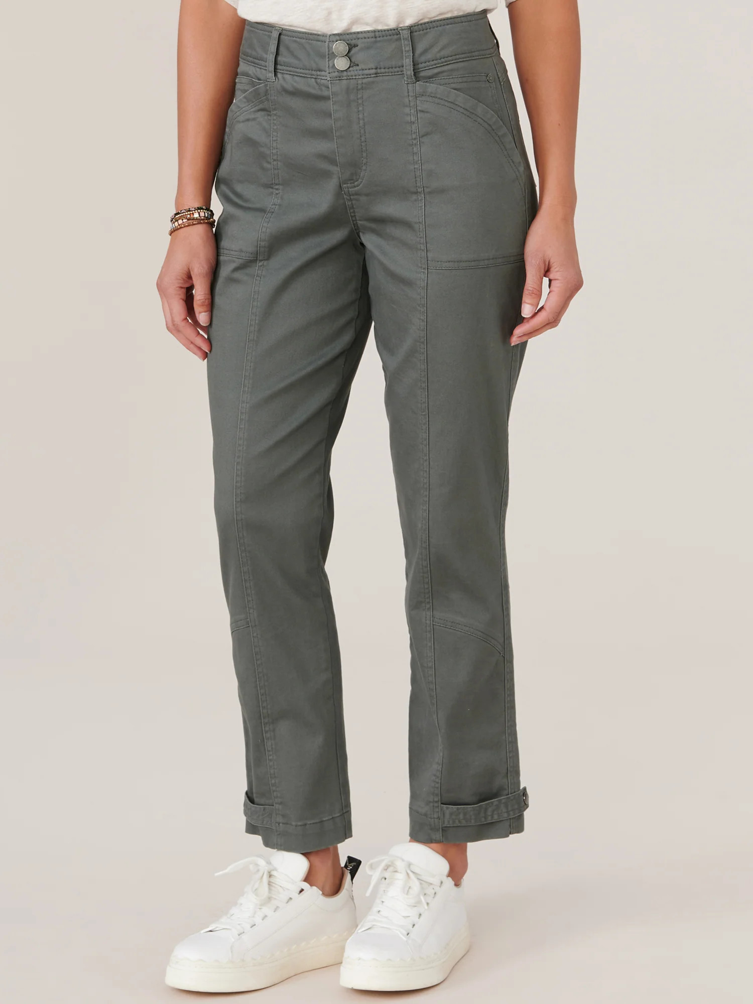 "Ab"solution High Rise Tapered Utility Pant with Snap Hem | Democracy Clothing