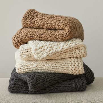Wool Knit Throw (In-Stock & Ready to Ship) | West Elm (US)