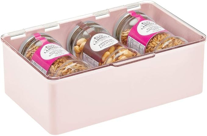 mDesign Plastic Stackable Household Storage Container with Lid - Organizer for Entryway, Closet, ... | Amazon (US)