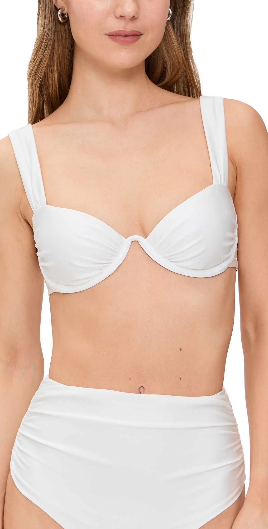 SIMKHAI Anniston Bikini Top White M | Shopbop