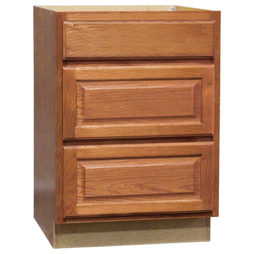 Hampton Assembled 24x34.5x24 in. Drawer Base Kitchen Cabinet with Ball-Bearing Drawer Glides in M... | The Home Depot
