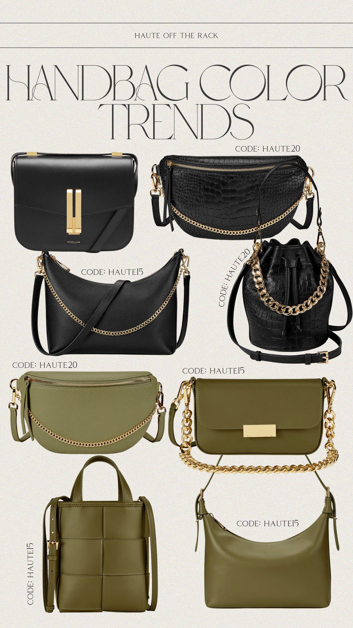 Handbags for fall color trends! Love adding black or olive to warm up your outfit!

Use code: HAUTE20 on my Brooklyn bucket and Beck sling bag!

Use code: HAUTE15 for 15% off Gigi New York bags!

#giginewyork #bucketbag #beltbag #slingbag #handbag #blackhandbag #greenbag

#LTKGiftGuide #LTKItBag #LTKSaleAlert