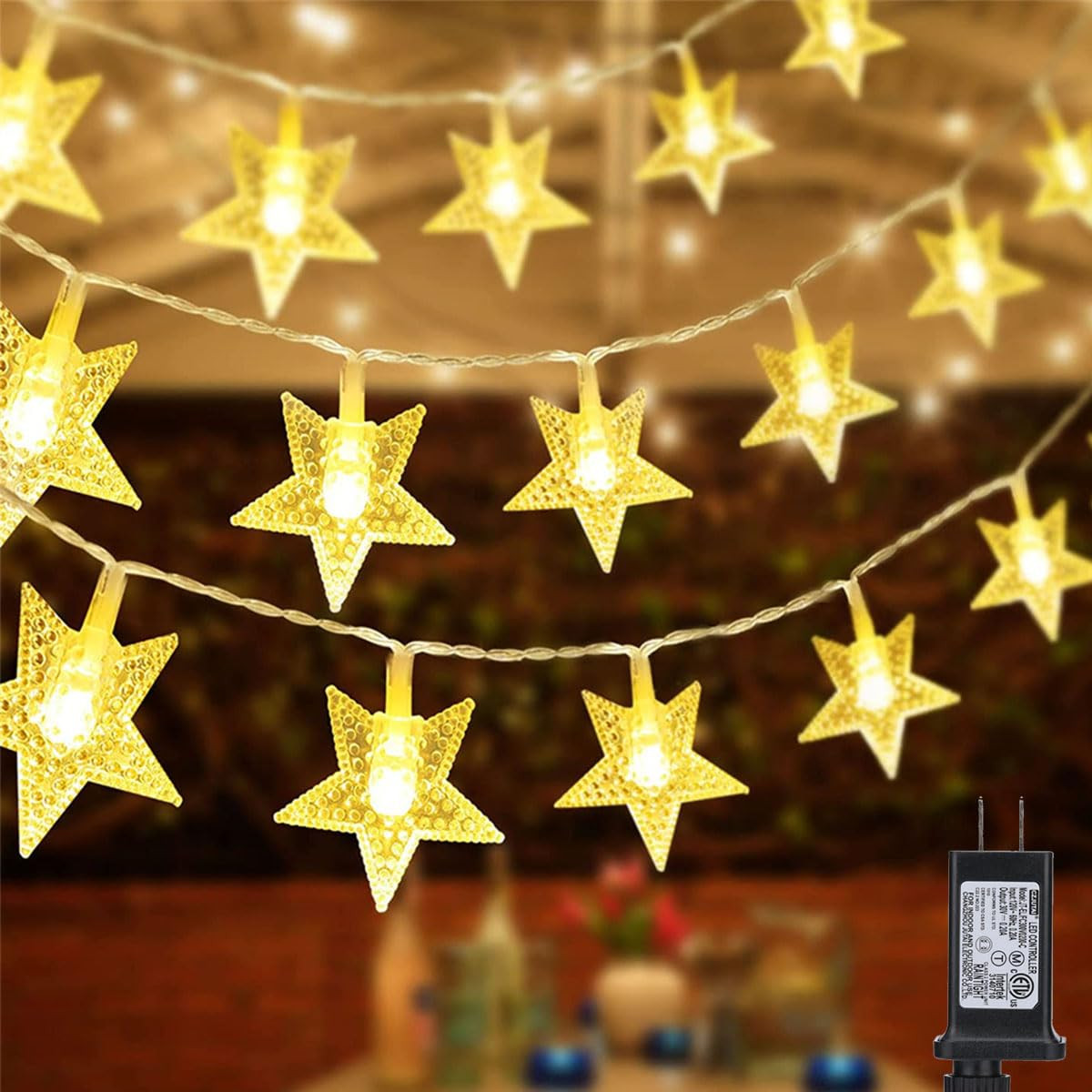 Lyhope Star String Lights, 100 LED 33ft Ramadan Lights Low Voltage Twinkle Star Fairy String Ligh... | Amazon (CA)