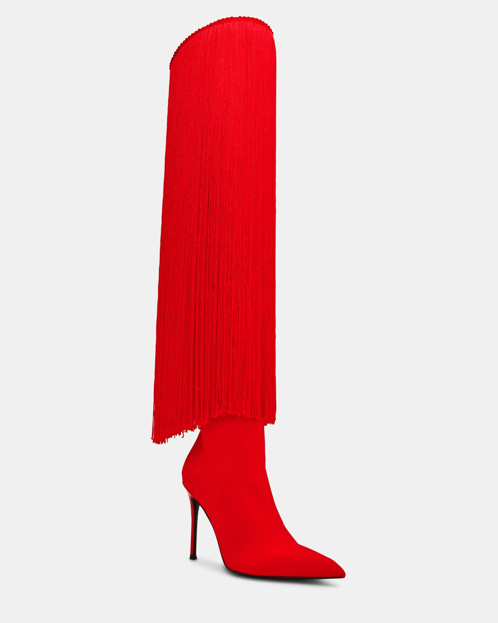 PROVOQUE Red Fringe Over-The-Knee Pointed-Toe Women's Stiletto Boot | Steve Madden (US)