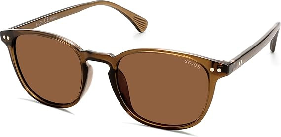 SOJOS Small Rounded Square Polarized Sunglasses for Women Men Vintage Style UV400 Lens SJ2637 | Amazon (US)