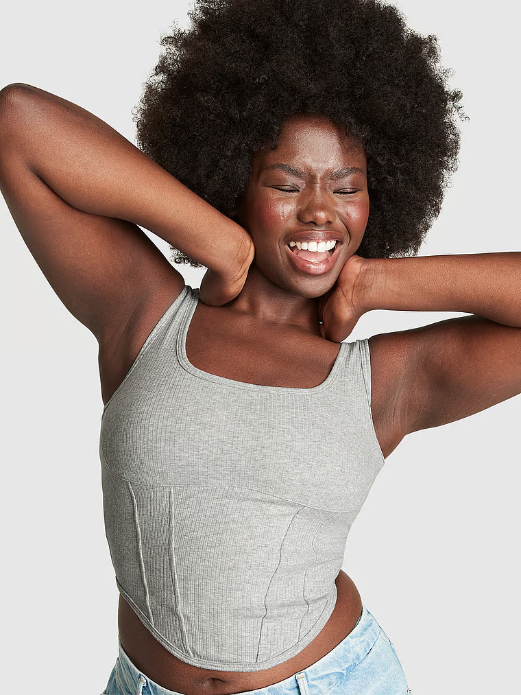 The Cinched Base Cotton Corset Top | Victoria's Secret (US / CA )