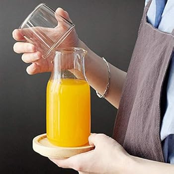 Bedside Water Carafe Set with Tumbler Glass Set for Bedroom Nightstand, Glass Mouthwash Bottle fo... | Amazon (US)