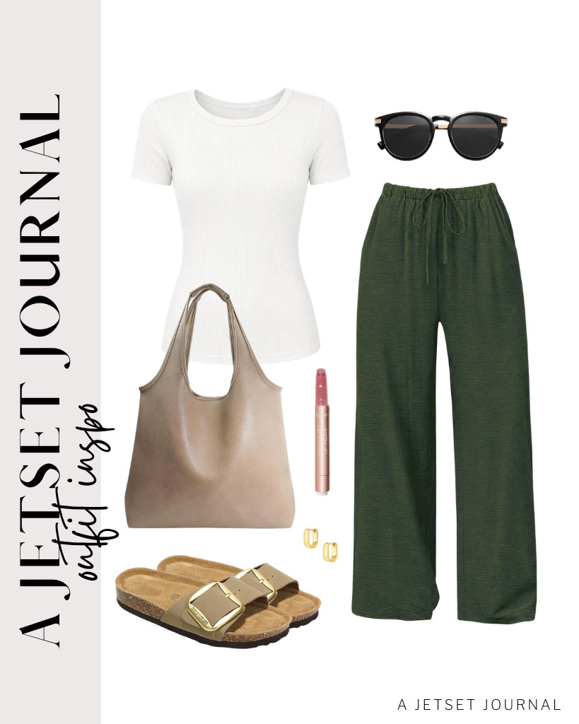 Let’s focus on clean looks with an ANRABESS short-sleeve top tucked into these chic wide-leg pants. For your footwear, Project Cloud’s Leather Sandals are the perfect fit. Grab your leather Tote and SOJOS Retro sunnies, and you’re ready to go.

#LTKSeasonal #LTKSaleAlert #LTKTravel
 

 