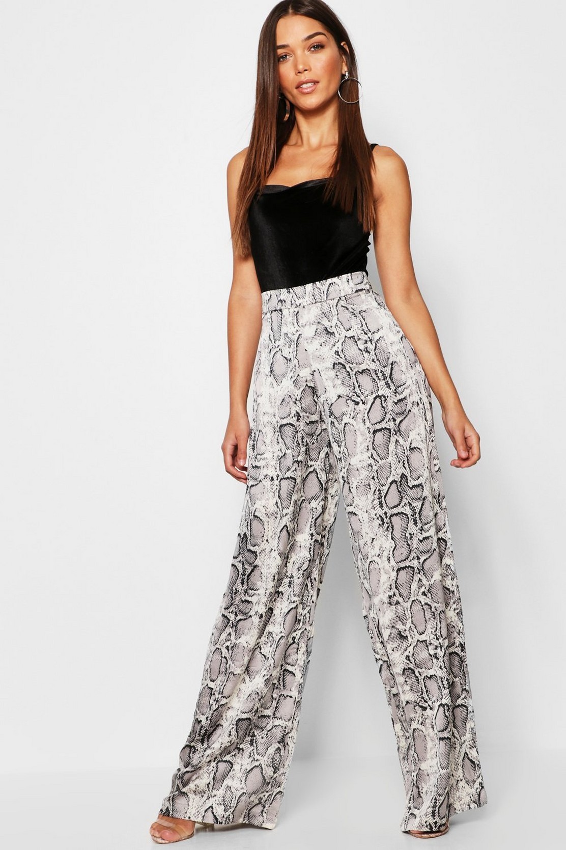Snake Print Wide Leg Pants | Boohoo.com (US & CA)