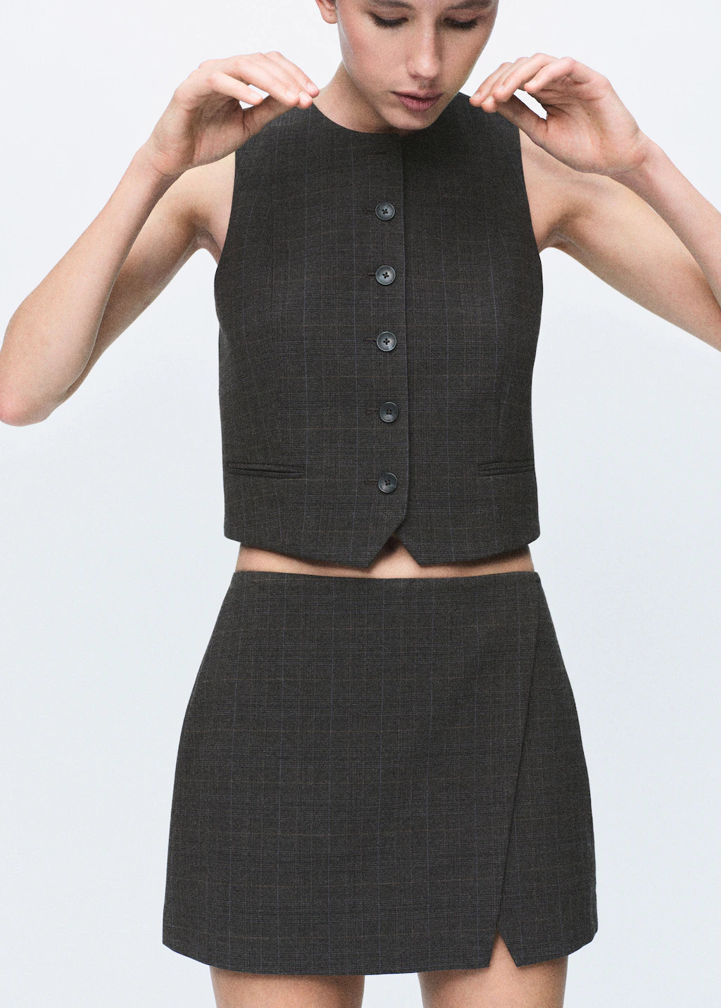 Check wrap skirt | MANGO (UK)