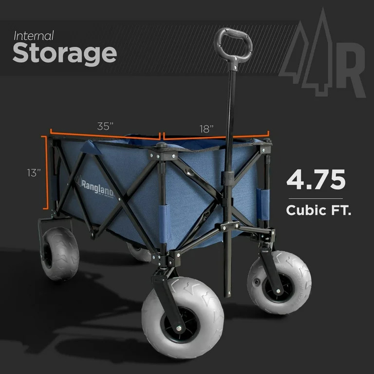 Rangland Beach Wagon With Big Wheels For Sand - All Terrain Steel Frame Utility Cart with 9" Pneu... | Walmart (US)
