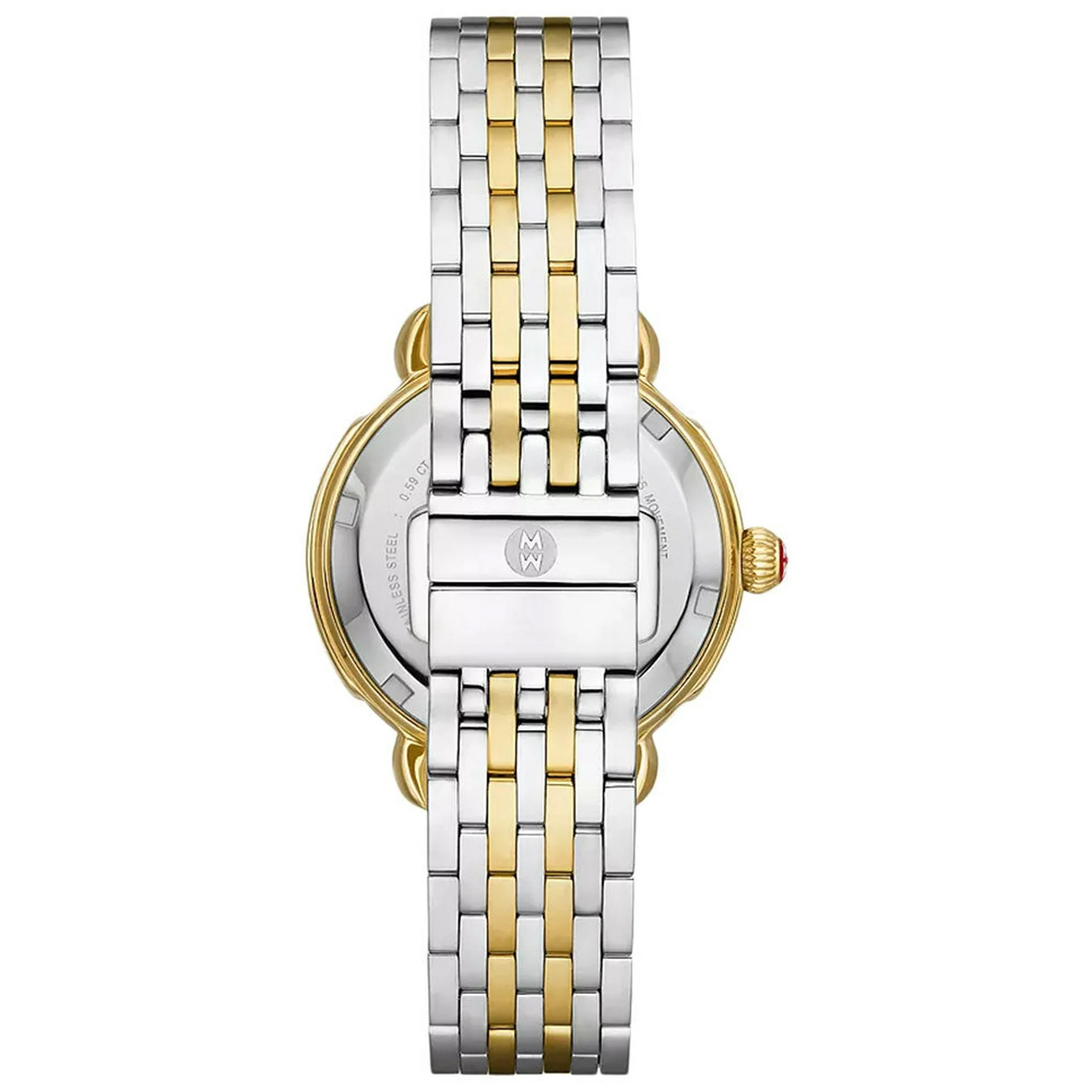 Michele Sidney Classic Two-Tone Stainless Steel Mother-of-Pearl Dial Diamonds Womens Watch MWW30B... | Walmart (US)
