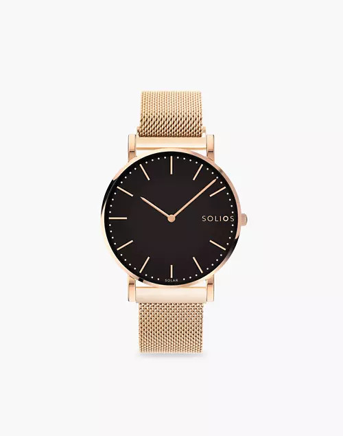 Solios Watches The Solar Black - Mesh Strap | Madewell