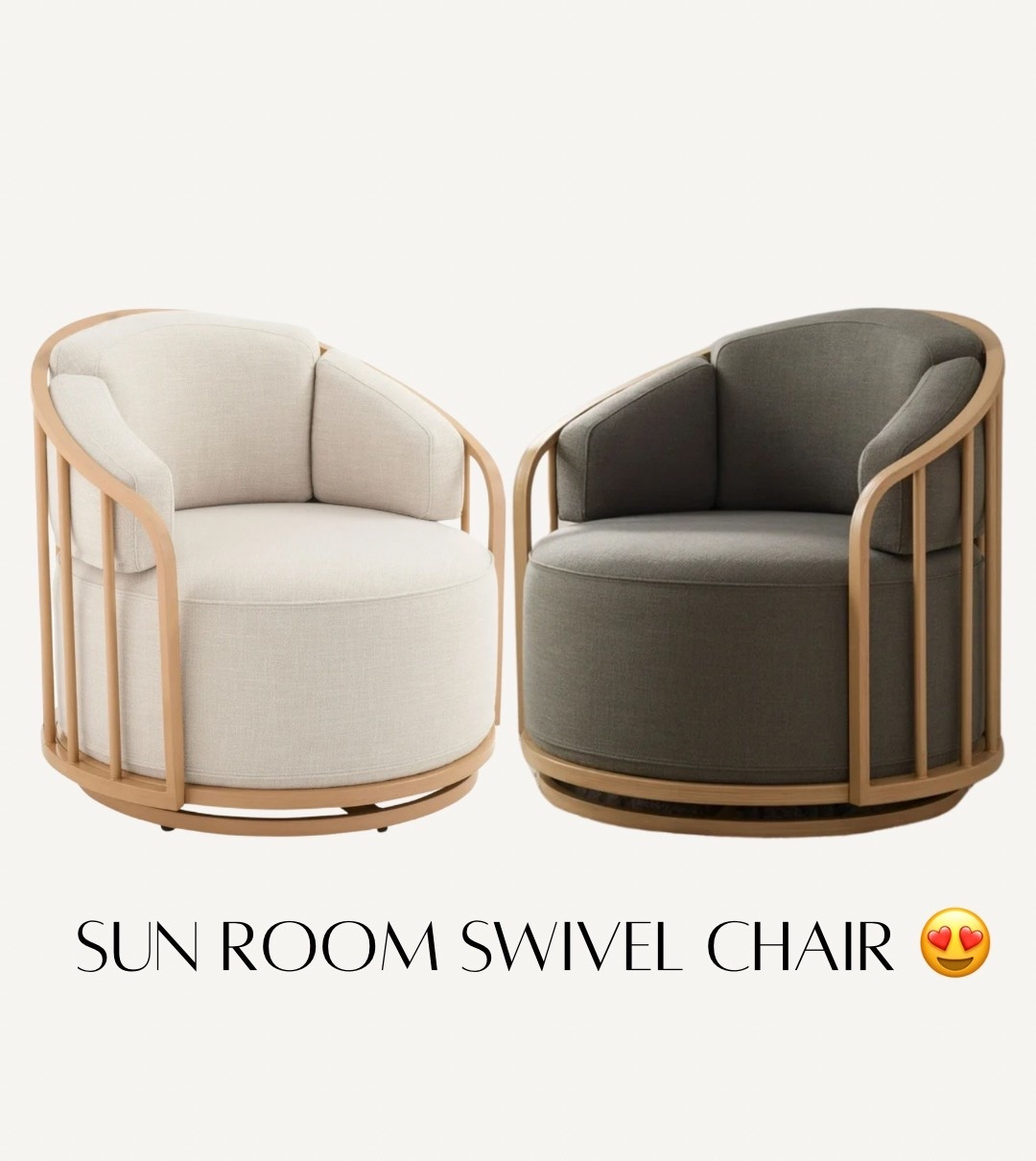 Sun room furniture, swivel chair, reading chair, cream boucle chair, cream round chair, charcoal chair wooden base, spring decor, sun room makeover, covered patio, living room, entryway, family room, reading nook, master bedroom chair, kids room chair, guest room

#LTKstorytime #LTKHome #LTKKids