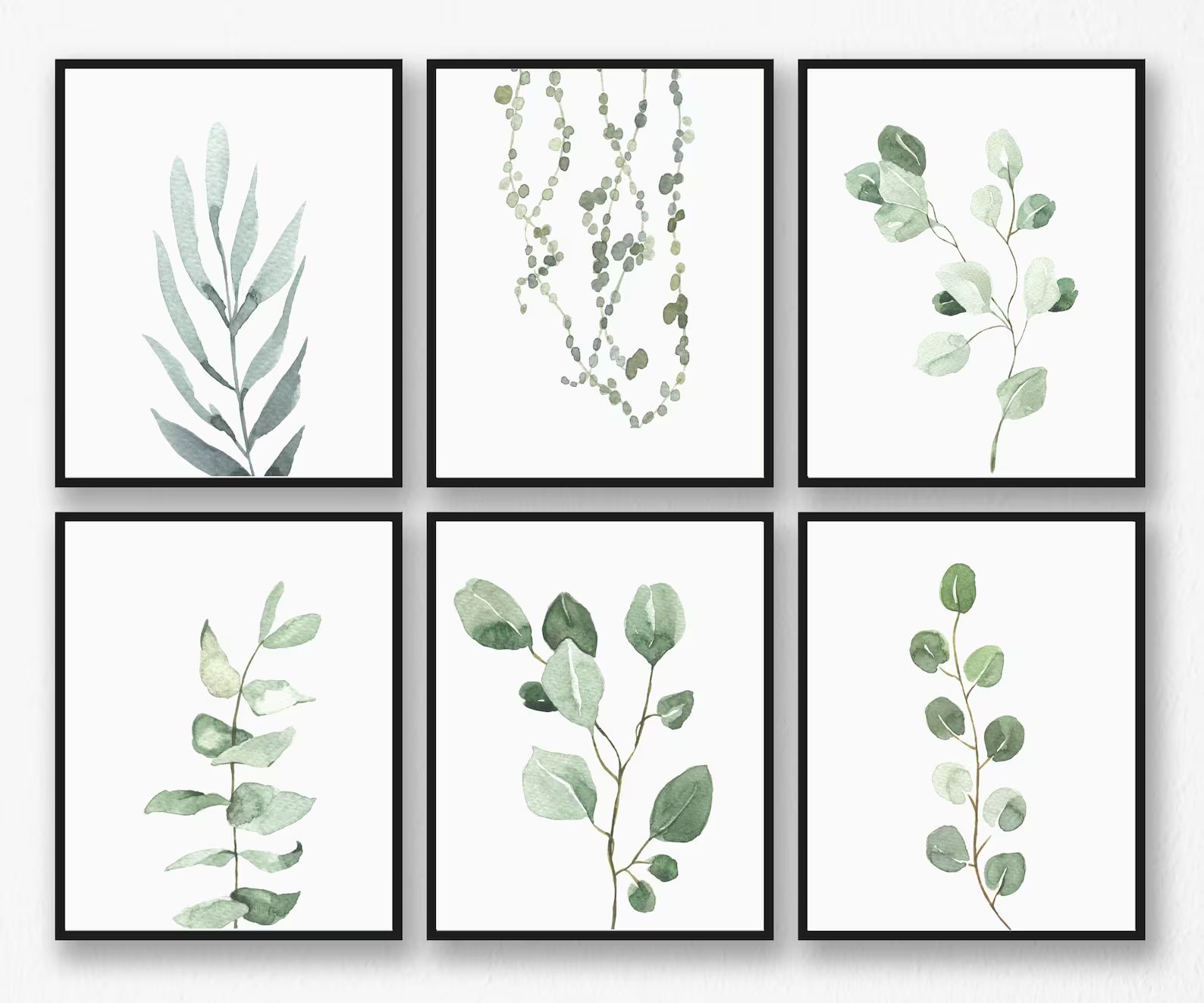 Set of 6 Prints,Wall Art Decor,Greenery,Watercolor,Farmhouse Decor,Home Decor,Botanical, Plant Pr... | Etsy (US)