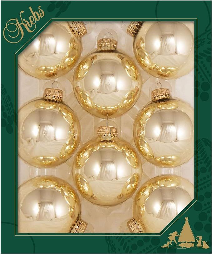 Christmas By Krebs Made in The USA Designer Seamless Glass Christmas Ball Ornaments, 2 5/8" (67mm... | Amazon (US)