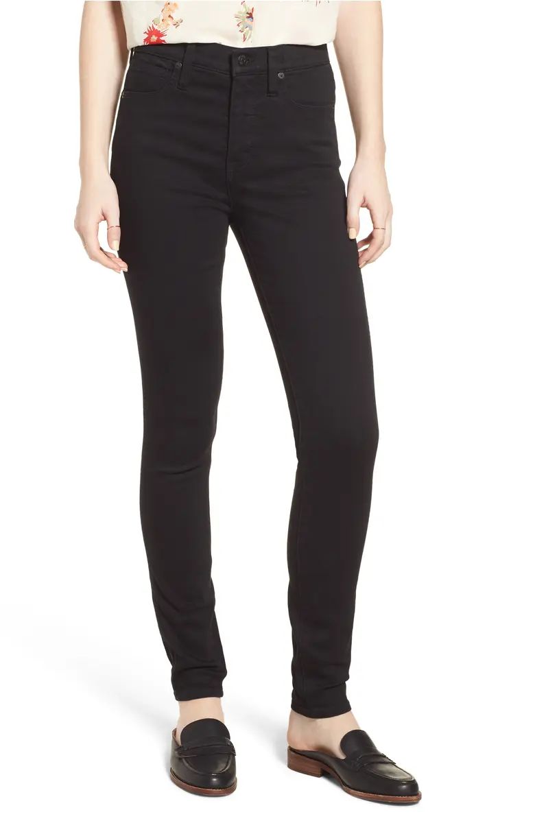 Madewell 10-Inch High Waist Skinny Jeans (Black Frost) | Nordstrom