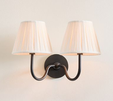Baylor Pleated Shade Double Sconce (16") | Pottery Barn (US)