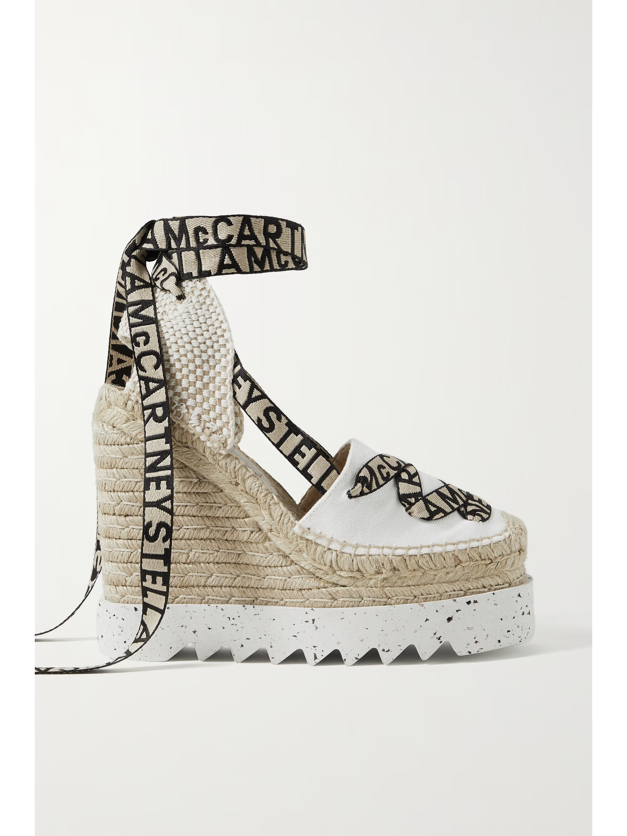 Gaia logo-jacquard and cotton-canvas wedge espadrilles | NET-A-PORTER (UK & EU)