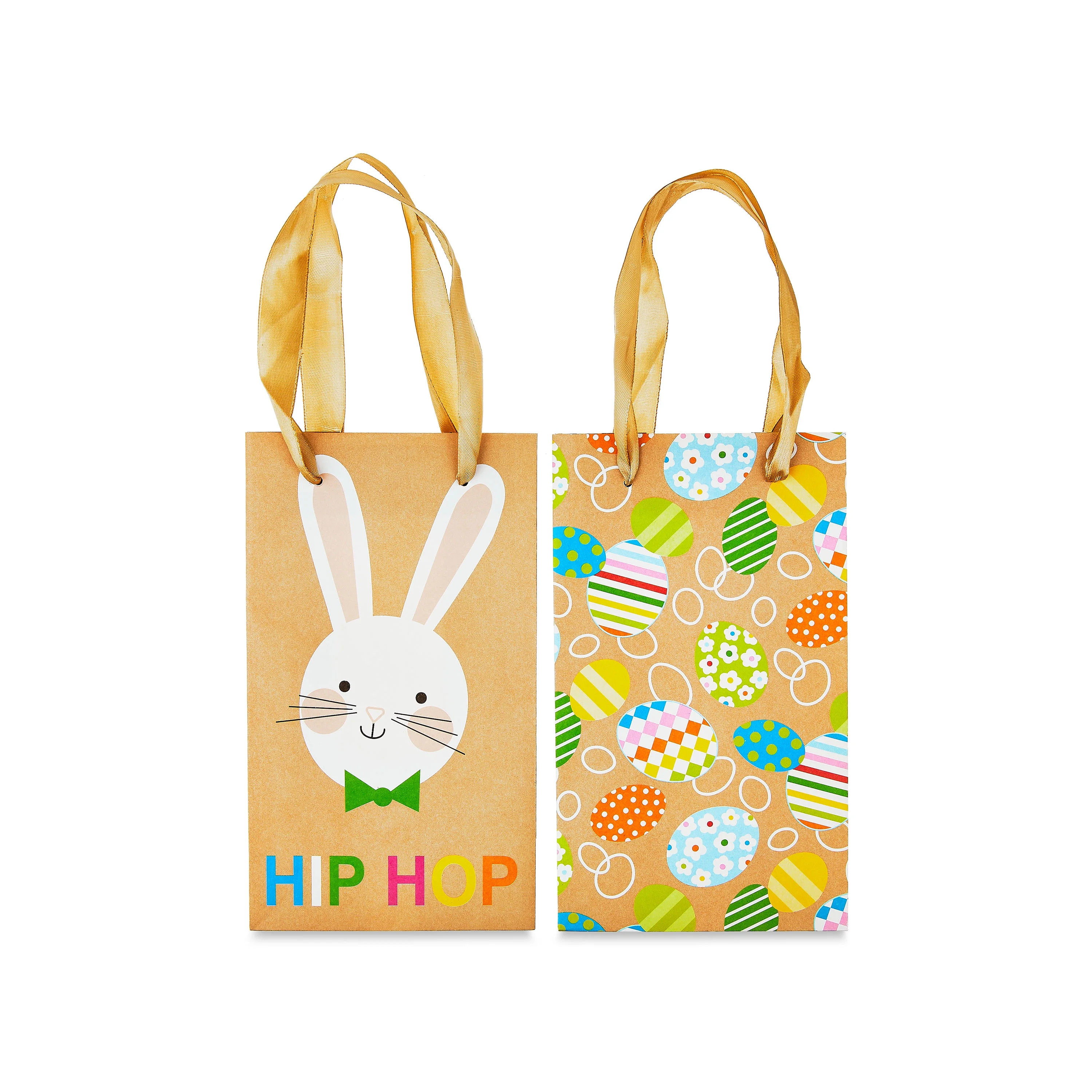Easter Small Multicolored Bunny & Egg Themed Kraft Paper Gift Bags, 2 Count, by Way To Celebrate | Walmart (US)