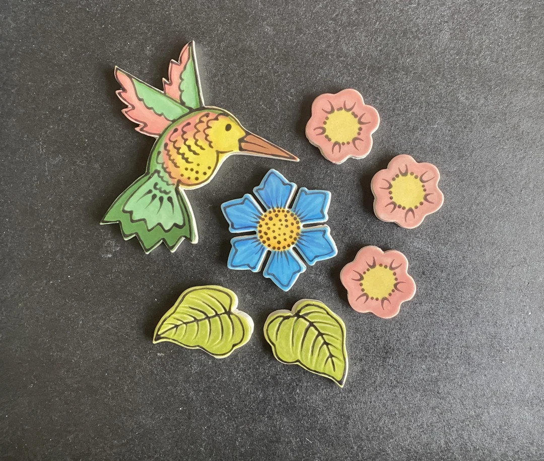 Handmade Mosaic Ceramic Tile Hummingbird in the Garden , Mosaic Clay Tile - Etsy | Etsy (US)