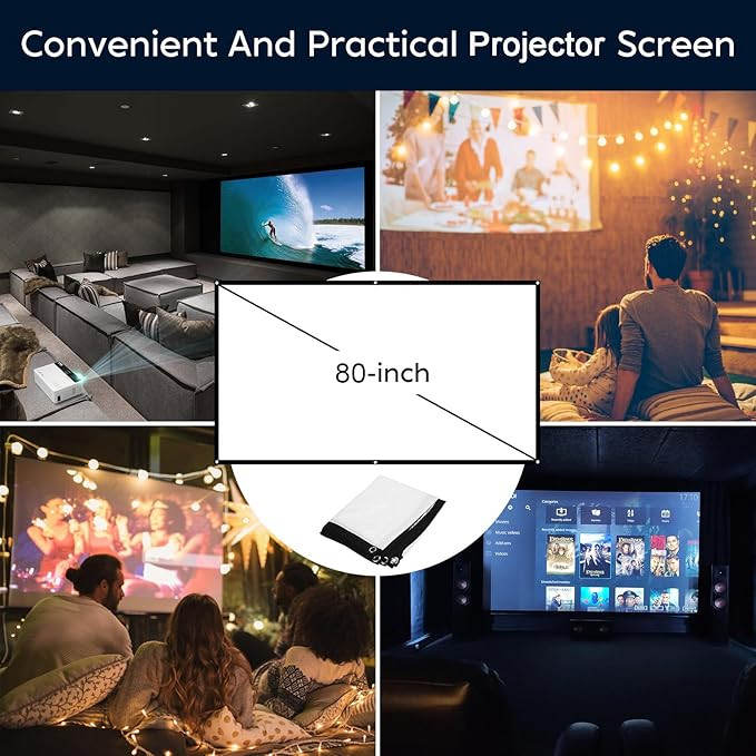 TMY Mini Projector, Upgraded Bluetooth Projector with Screen, 1080P Full HD Portable Projector, M... | Amazon (US)